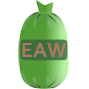 Grafik - ein grüner Sack mit dem EAW-Logo - das Symbol für die Sammlung von Grünabfallen über die EAW-Grünabfälle und -Banderolen